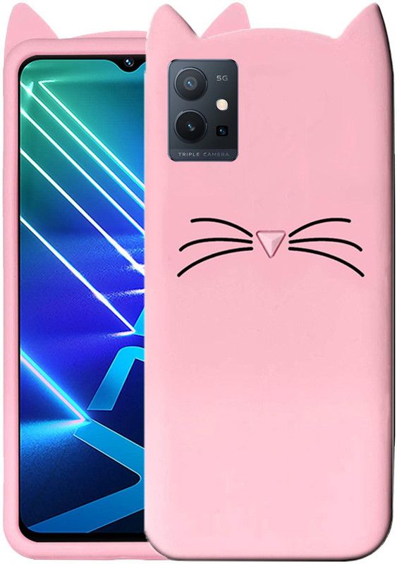 Meephone Back Cover for vivo Y75 5G  (Pink, Flexible, Silicon, Pack of: 1)