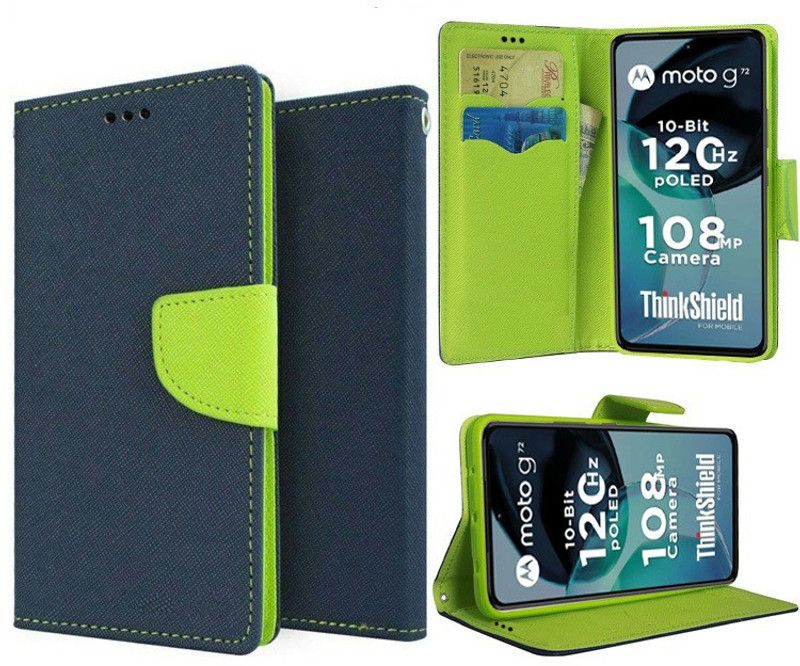 Xtrafit Flip Cover for Moto G72, MOTOROLA G72  (Blue, Magnetic Case, Pack of: 1)