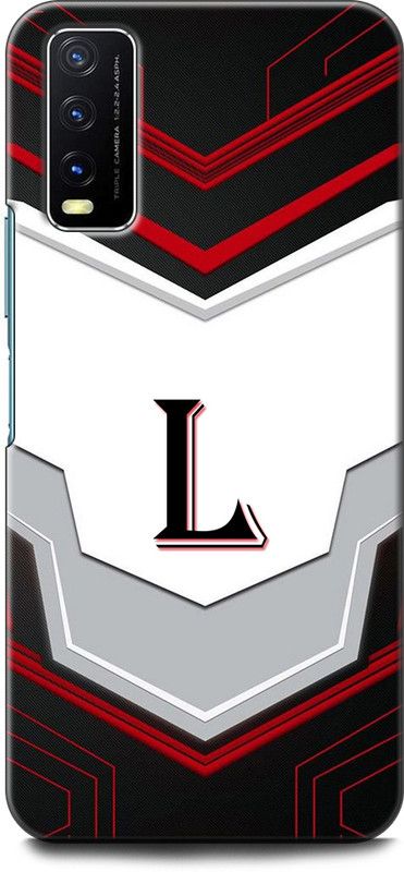 Dronk Back Cover for Vivo Y20i, V2027 L, L LETTER, L NAME, L ALPHABET, ALPHABET  (Multicolor, Dual Protection, Pack of: 1)