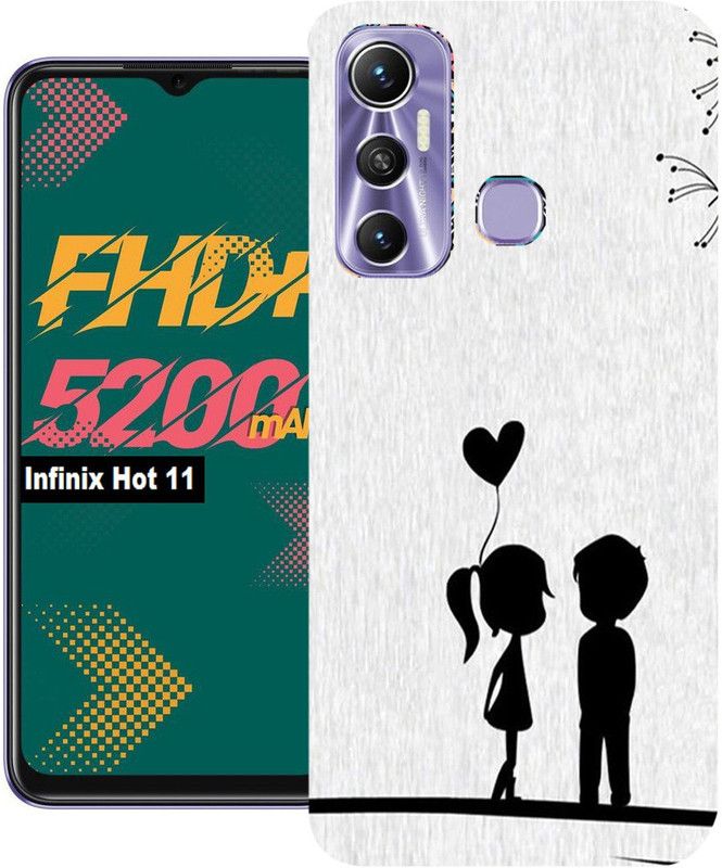 Anami Back Cover for Infinix Hot 11  (White, Black, Dual Protection, Silicon, Pack of: 1)