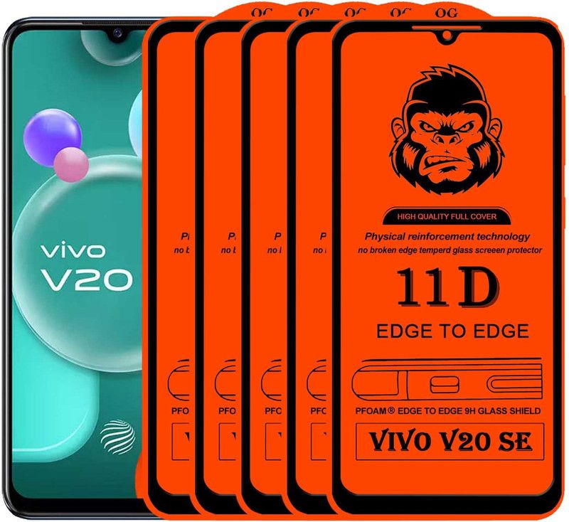 VILLA Edge To Edge Tempered Glass for VIVO V20 SE  (Pack of 5)