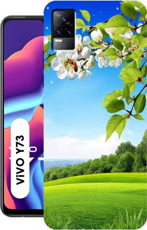 Rstyle Back Cover for Vivo Y73  (Green, Blue, Dual Protection, Silicon, Pack of: 1)