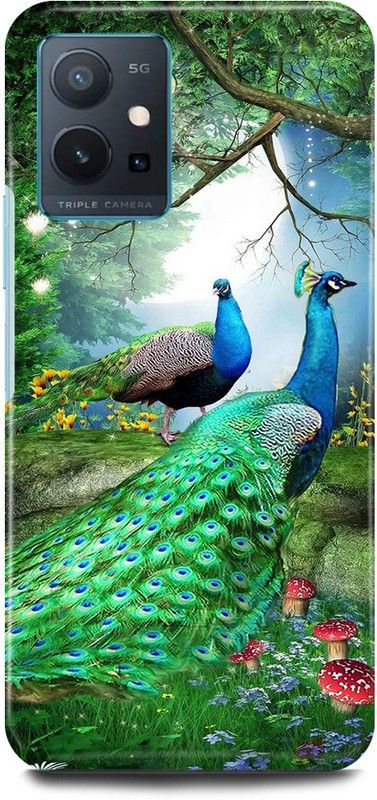 JUGGA Back Cover for OPPO K10, CPH2373, PEACOCK, MOR, PANKH,FEATHER  (Green, Hard Case)