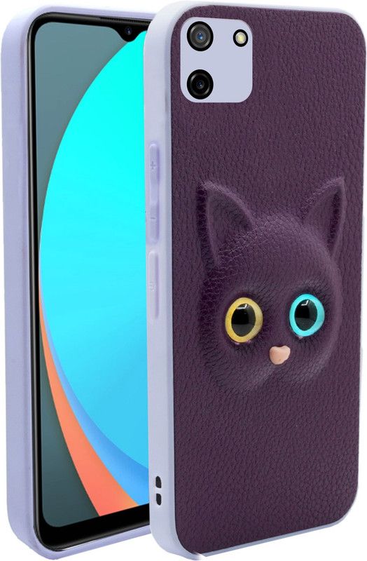 Wowcase Back Cover for Realme C11, 3D Cute Doll, Hello Kitty Case  (Purple, 3D Case, Pack of: 1)