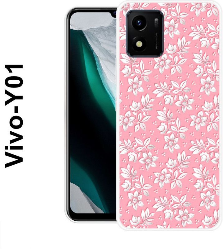 BAGRA Back Cover for Vivo Y15s, Vivo Y15c, Vivo Y01  (Pink, White, Silicon)