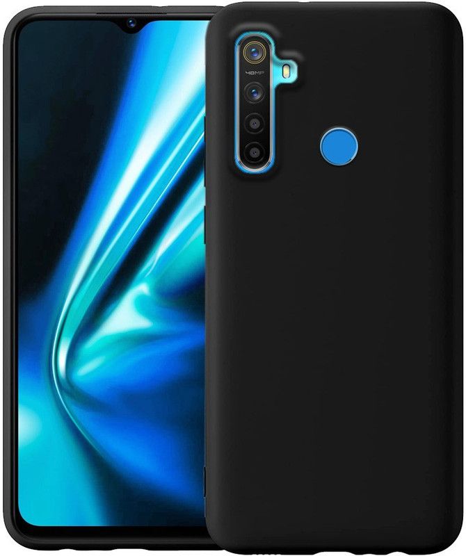TrueObjects Back Cover for Realme 5S  (Black, Shock Proof, Silicon, Pack of: 1)