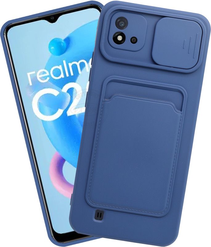 VAKIBO Back Cover for Realme C20, Realme C11 2021, Realme Narzo 50i, Realme C20A  (Blue, Grip Case, Pack of: 1)