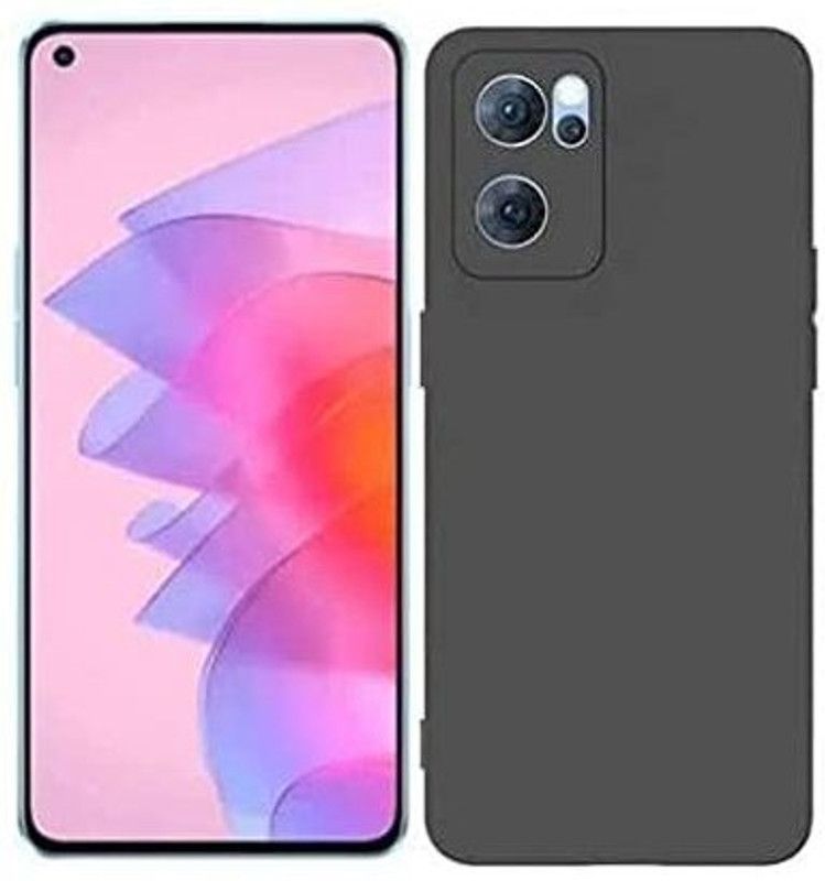 Ceffon Back Cover for Oppo A76 / Oppo A96  (Black, Silicon, Pack of: 1)