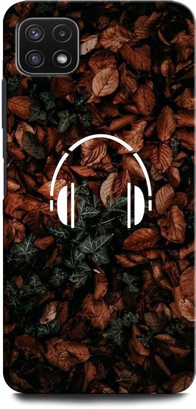 GRAFIQE Back Cover for SAMSUNG Galaxy A22 5G MUSIC ON, WORLD OFF, HEADPHONE, MUSIC LOVE, EARPHONE,  (Multicolor, Shock Proof, Pack of: 1)