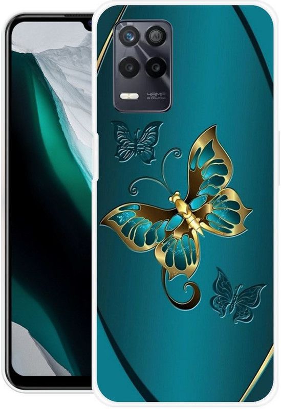 KUDI Back Cover for Realme 9 5G, Realme 8s 5G, Realme Narzo 30 5G, Realme 8 5G  (Blue, Gold, Grip Case, Silicon)