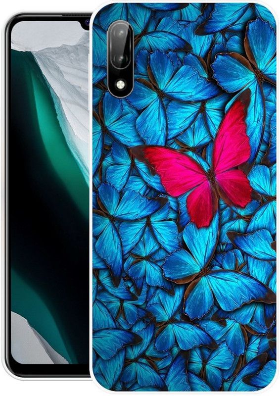 PINKZAP Back Cover for LG W11  (Blue, Pink, Grip Case, Silicon, Pack of: 1)