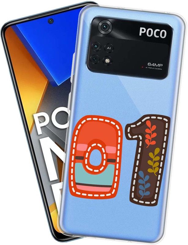 Fashionury Back Cover for Poco M4 Pro  (Blue, Orange, Grip Case, Silicon, Pack of: 1)