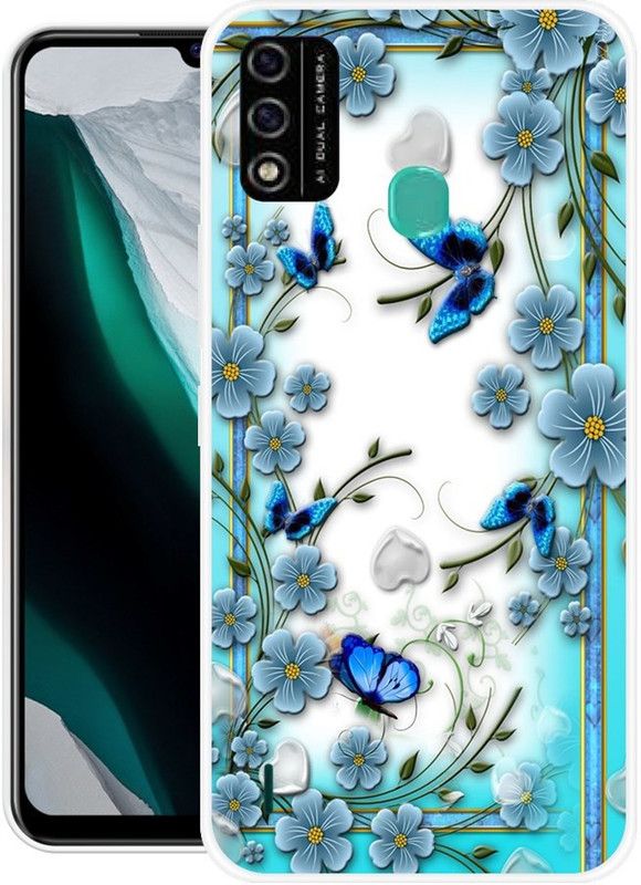 PRK Back Cover for Itel A48  (Blue, White, Silicon)