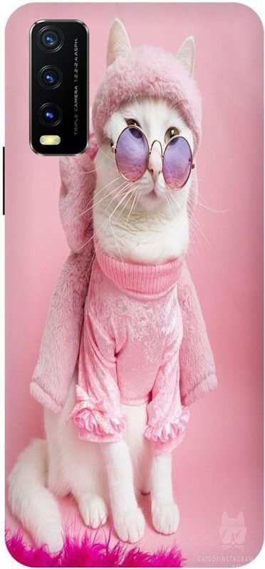 THE NARAYANA COLLECTIONS Back Cover for VIVO Y20T-V2129-CAT,BILLI,STYLISH,CUTE,ANIMAL  (Multicolor, Hard Case, Pack of: 1)