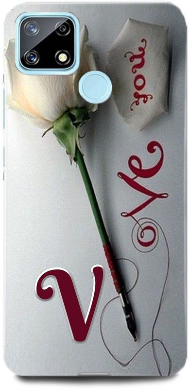 MP ARIES MOBILE COVER Back Cover for REALME C25S, RMX3197,V LOVES V NAME,V NAME, V LETTER, ALPHABET,V LOVE V NAME  (Multicolor, Hard Case, Pack of: 1)