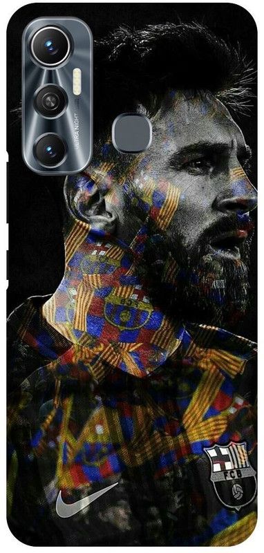 FIKORA Back Cover for Infinix Hot 11, X662, MESSI, LIONEL, MESSI, FCB, BARCELONA  (Grey, Hard Case, Pack of: 1)