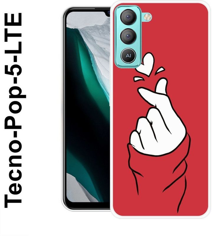 JATLAND Back Cover for Tecno 5 LTE  (Red, White, Silicon)