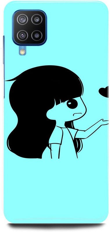 FRONK Back Cover for SAMSUNG Galaxy A22 4G, CUTE, GIRL, LOVELY, GIRL, HEART, YELLOW, LOVE, COUPLE  (Blue, Hard Case, Pack of: 1)