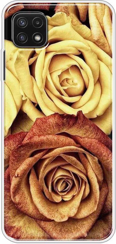 Print Zap Back Cover for Samsung Galaxy A22 5G  (Yellow, Brown, Flexible, Silicon, Pack of: 1)