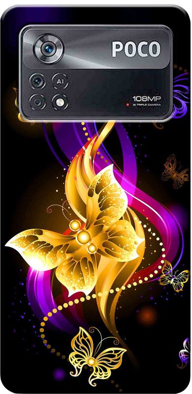 Auqueno Back Cover for Poco X4 Pro 5G 2582  (Multicolor, Anti-radiation, Silicon, Pack of: 1)
