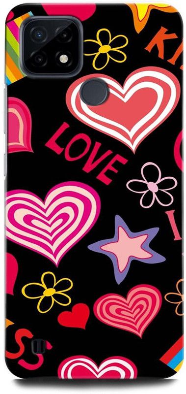 ORBIQE Back Cover for Realme C25Y RMX3265 VALENTINES DAY, COUPLE DAY, LOVE, HEART  (Multicolor, Hard Case, Pack of: 1)