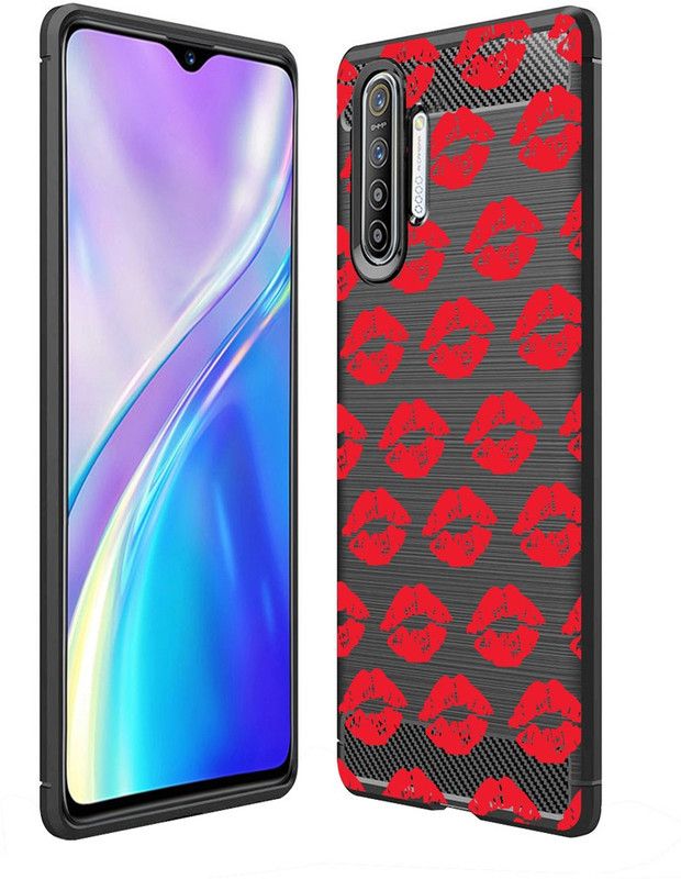 Fashionury Back Cover for Realme X2  (Red, Black, Shock Proof, Pack of: 1)