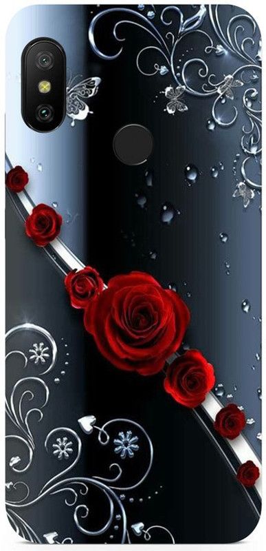 Golden Mask Back Cover for Redmi 6 Pro Black Background And Red Rose  (Multicolor, Waterproof, Silicon, Pack of: 1)
