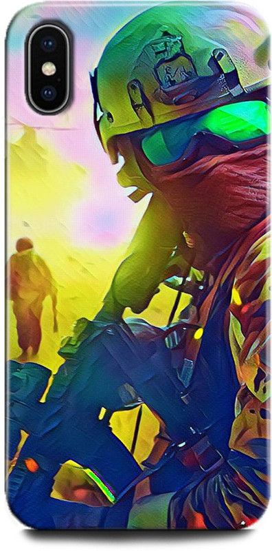 INDICRAFT Back Cover for Apple iPhone X ARMY, SOLDIER, COLOURFUL, WAR, GAME, COUNTER STRICK  (Multicolor, Hard Case, Pack of: 1)