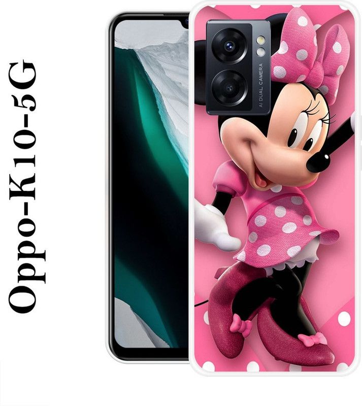 INDIALAND Back Cover for Oppo K10 5G  (Pink, Black, Silicon)