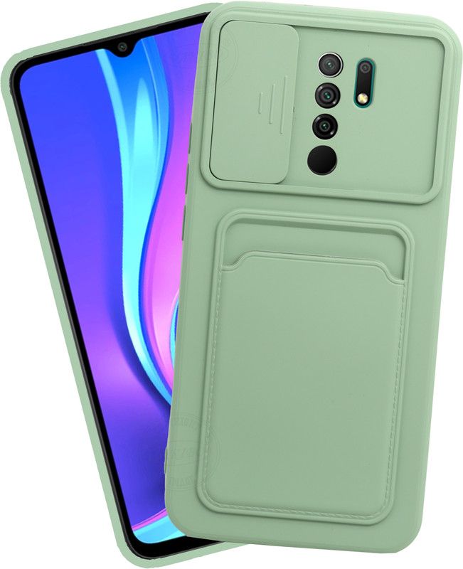 VAKIBO Back Cover for Mi Redmi 9 Prime  (Green, Grip Case, Pack of: 1)