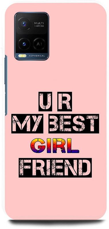FIKORA Back Cover for Vivo Y21A, V2111, GIRLFRIEND, YOU, ARE, MY, BESTGIRLFRIEND  (Pink, Hard Case, Pack of: 1)