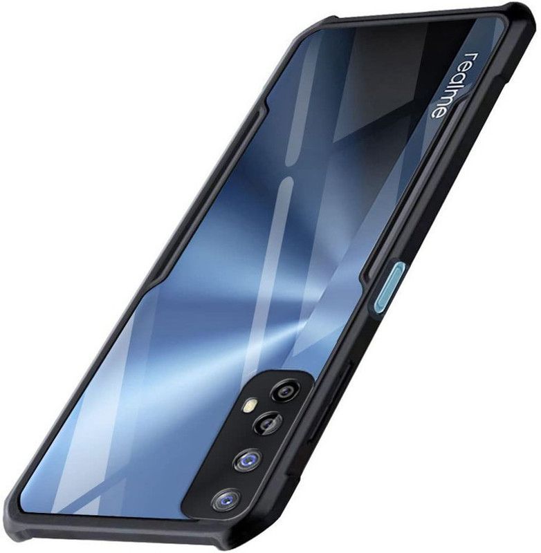 Cafune Back Cover for Realme 7  (Black, Transparent, Dual Protection, Pack of: 1)