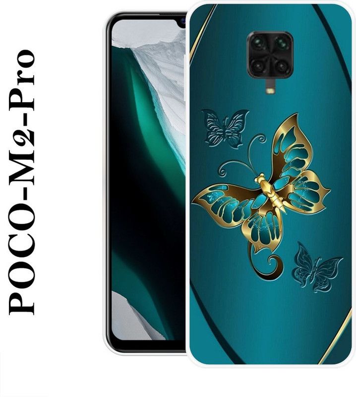 Sswastik Back Cover for Poco M2 Pro  (Blue, Gold, Silicon)