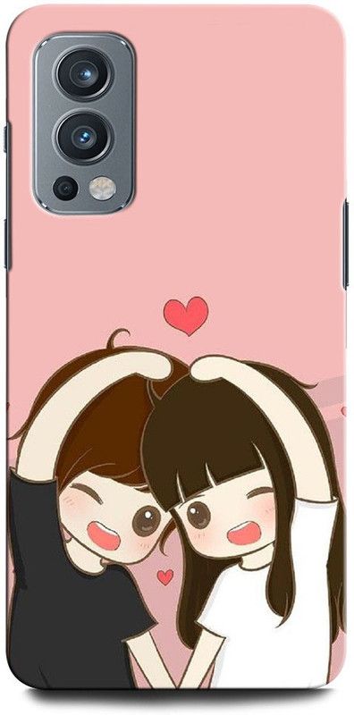 ORBIQE Back Cover for OnePlus Nord 2 5G GIRL BOY LOVE, ANIME, SWEET COUPLE, TOGETHER, HEART  (Multicolor, Hard Case, Pack of: 1)