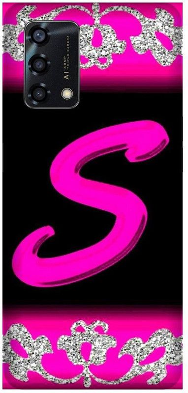 3D U PRINT Back Cover for OPPO F19 (4G),CPH2219 S letter,S name S word  (Pink, Waterproof, Pack of: 1)
