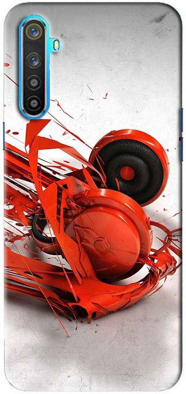 NDCOM Back Cover for Realme 6 Music Red Headphone Printed  (Multicolor, Hard Case, Pack of: 1)