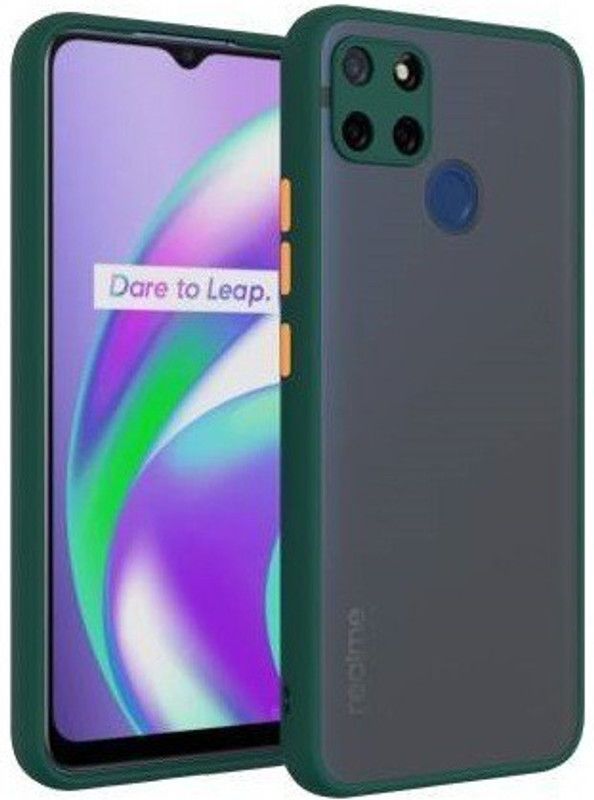Zinger Back Cover for Realme C25S, Realme C25, Realme C12, CAMERA PROTECTION CASE, SMOKE CASE  (Green, Hard Case, Pack of: 1)