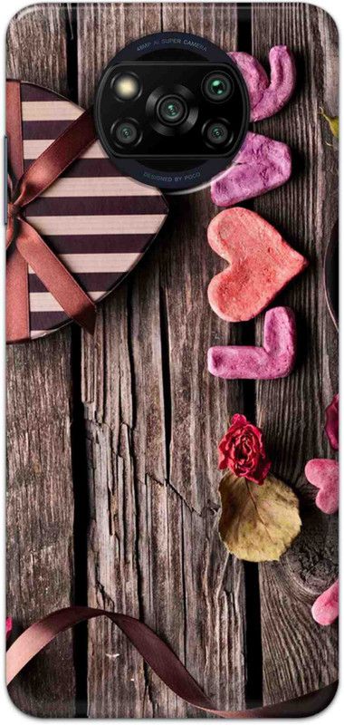 NDCOM Back Cover for POCO X3 Pro Love Gift Printed  (Multicolor, Hard Case, Pack of: 1)