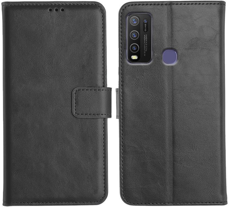 Orosky Flip Cover for Vivo Y50  (Black, Dual Protection)