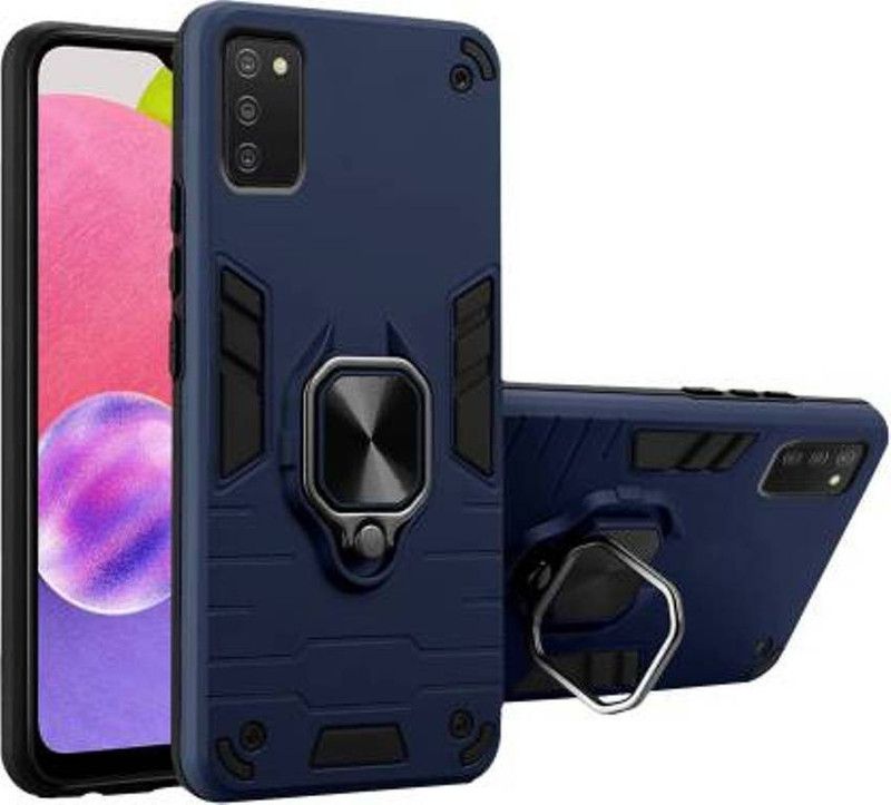 LENIENT Back Cover for Samsung Galaxy M02s  (Blue, Ring Case, Pack of: 1)