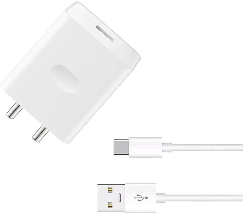 SB 33 W NA 4 A Mobile 33W 4A WARP/VOOC/SUPERDART Charger Made in India Adaptor with Type-C Devices 792 Charger with Detachable Cable  (White, Cable Included)