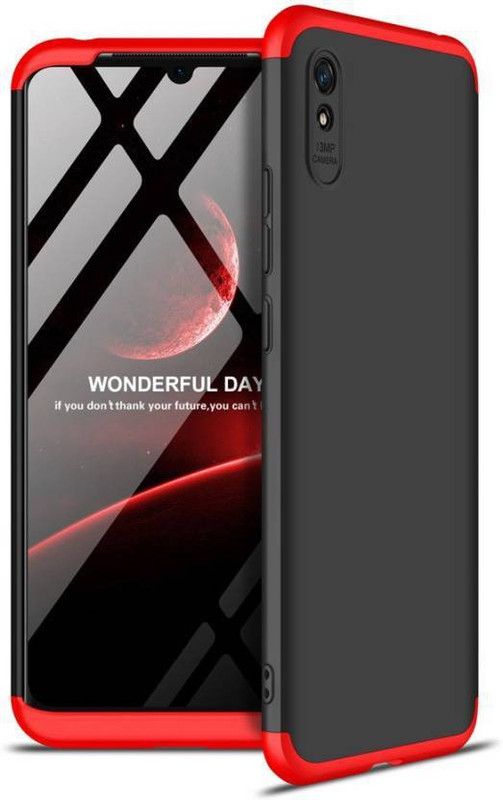 BAGCASE Back Cover for Redmi 9A  (Red, Black, Pack of: 1)