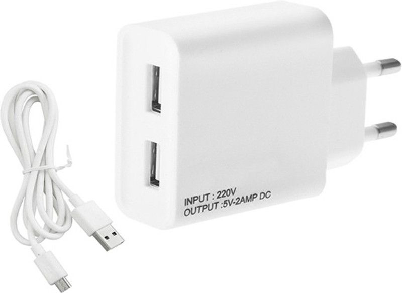 ESN 999 NA 2.4 A Multiport Mobile _po A59 Charger with Detachable Cable  (White)