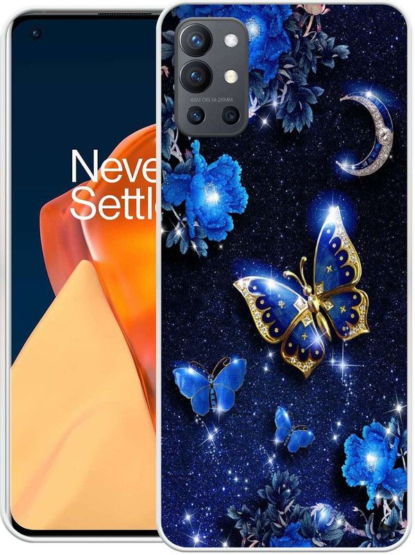 BAILAN Back Cover for OnePlus 9R  (Black, Blue, Grip Case, Silicon, Pack of: 1)
