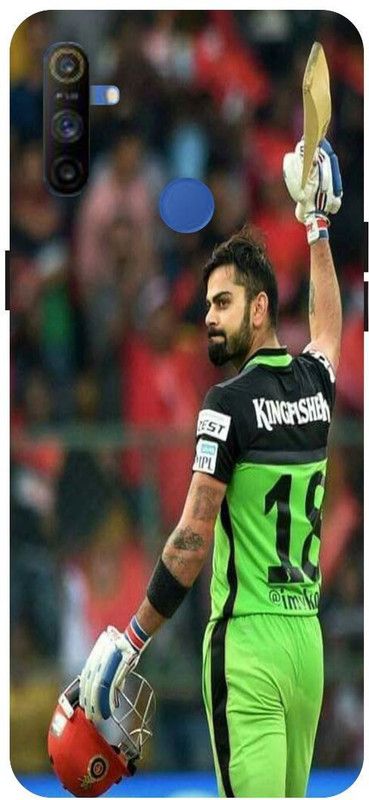 PICHKU Back Cover for NARZO 20A-RMX2050-VIRAT,KOHLI,INDIAN,PLAYER,CRICKETER,RCB,JERSEY,18,IPL,CRICKET,SPORTS  (Green, Hard Case, Pack of: 1)