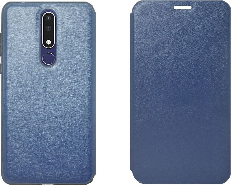 COVERBLACK Flip Cover for Nokia 3.1 Plus  (Blue, Grip Case, Pack of: 1)