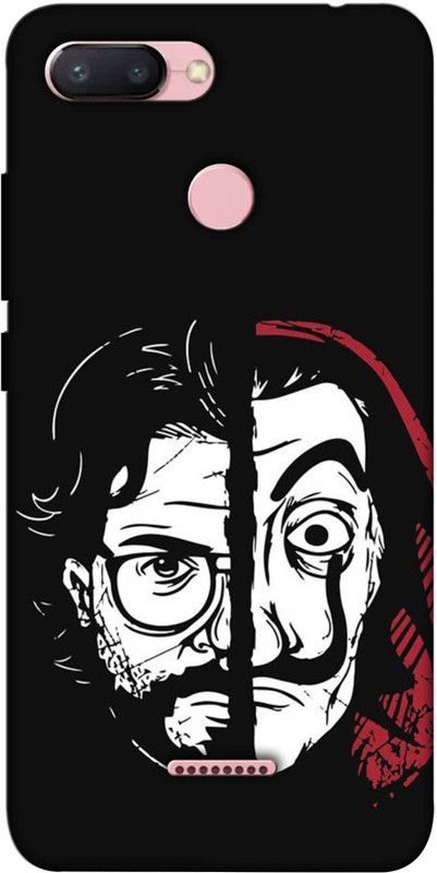 NDCOM Back Cover for REDMI 6 Professor And Mask Printed  (Multicolor, Hard Case, Pack of: 1)