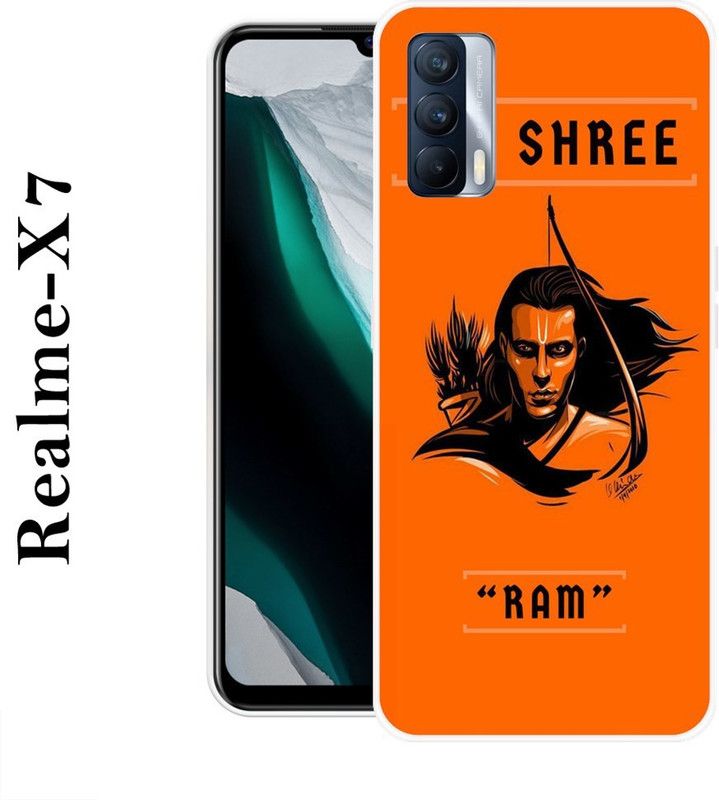 SUPERCASE Back Cover for Realme X7  (Orange, Black, Grip Case, Silicon)