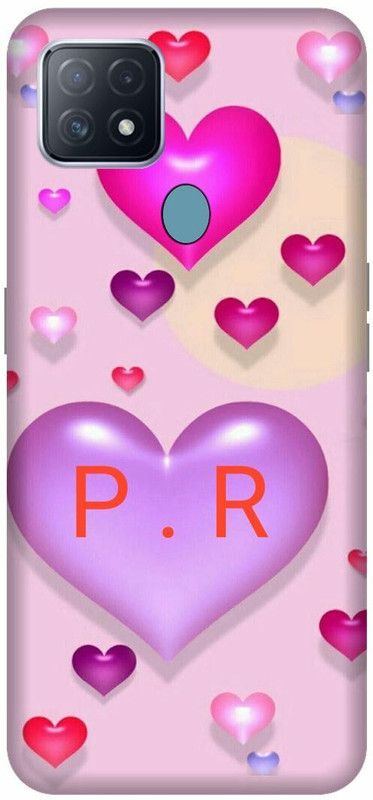 3D U PRINT Back Cover for OPPO A15 ,CPH2185 , PR letter,PR name,PR word  (Pink, Hard Case, Pack of: 1)