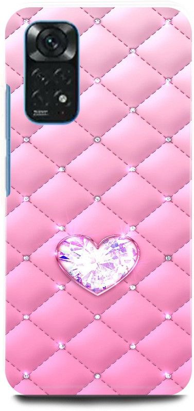 play fast Back Cover for Redmi Note 11 HEART, PINK, HEART, DIAMOND, LOVE, COUPLE  (Pink, Hard Case, Pack of: 1)